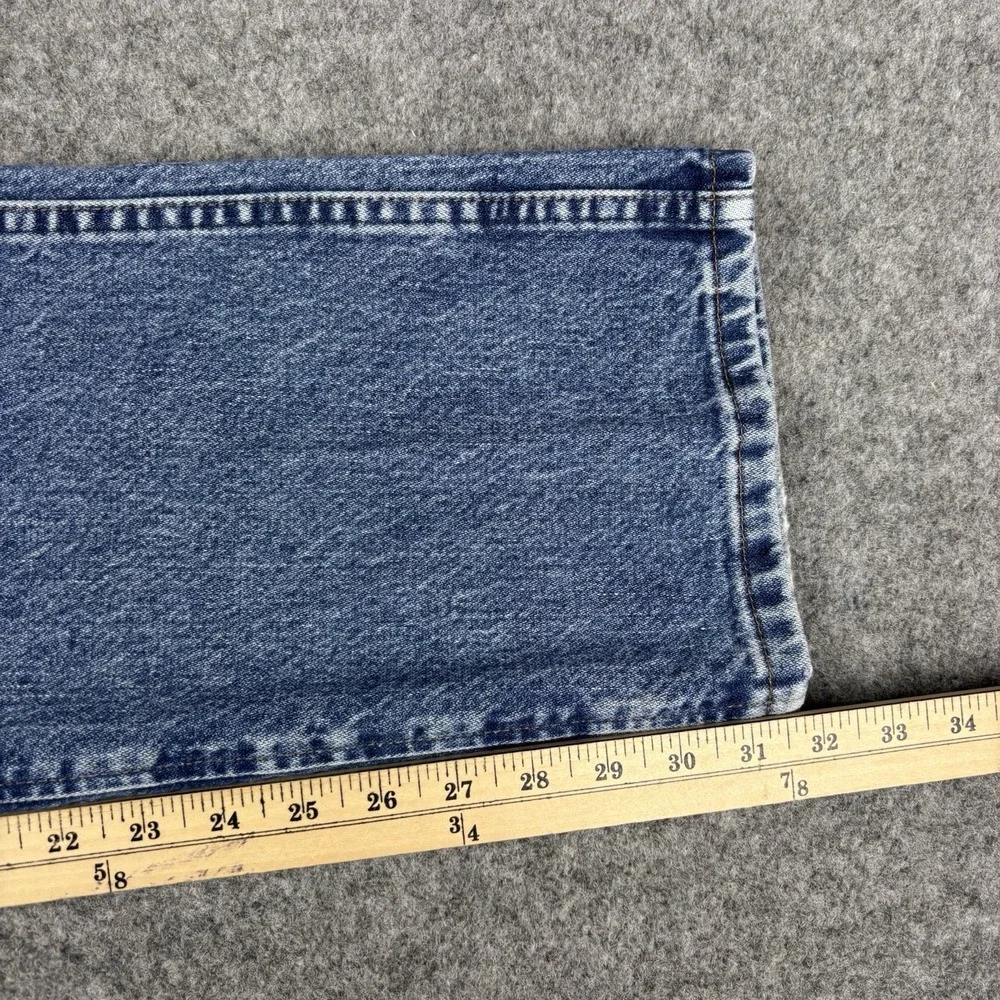Wrangler 36MWZ Slim Fit Jeans Mens 35x32 Cowboy Cut Medium Wash Blue Western EUC
